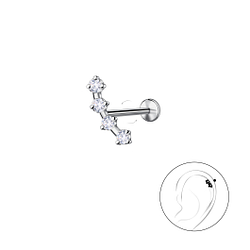 Wholesale Sterling Silver Geometric with Titanium Labret - JD23998