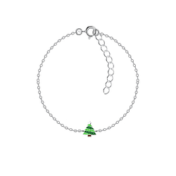 Wholesale Sterling Silver Christmas Tree Bracelet - JD20761