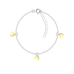 Wholesale Sterling Silver Heart Bracelet - JD22288