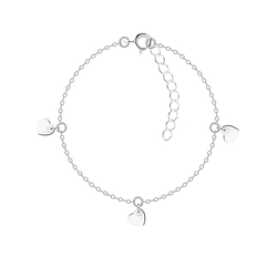 Wholesale Sterling Silver Heart Bracelet - JD22287