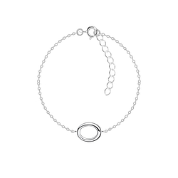 Wholesale Sterling Silver Oval Bracelet - JD23853