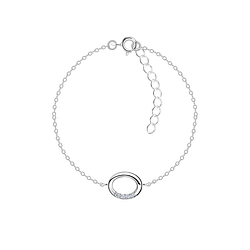 Wholesale Sterling Silver Oval Bracelet - JD23855