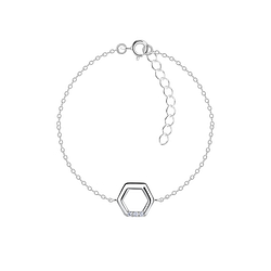 Wholesale Sterling Silver Hexagon Bracelet - JD23860