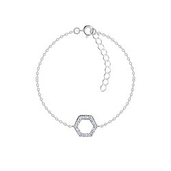 Wholesale Sterling Silver Hexagon Bracelet - JD23861