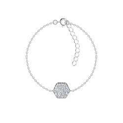 Wholesale Sterling Silver Hexagon Bracelet - JD23862