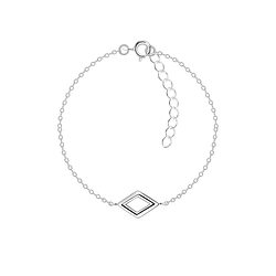 Wholesale Sterling Silver Diamond Shaped Bracelet - JD23863