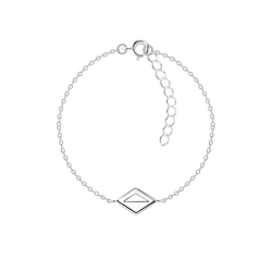 Wholesale Sterling Silver Diamond Shaped Bracelet - JD23864