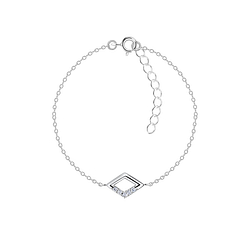 Wholesale Sterling Silver Diamond Shaped Bracelet - JD23865
