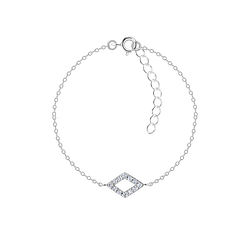 Wholesale Sterling Silver Diamond Shaped Bracelet - JD23866