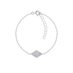 Wholesale Sterling Silver Diamond Shaped Bracelet - JD23867