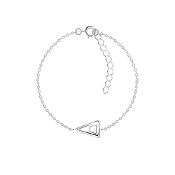 Wholesale Sterling Silver Triangle Bracelet - JD23869
