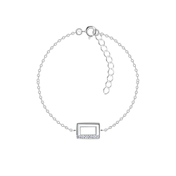 Wholesale Sterling Silver Rectangle Bracelet - JD23875