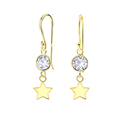 Wholesale Sterling Silver Star Earrings - JD23958