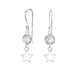 Wholesale Sterling Silver Star Earrings - JD23957