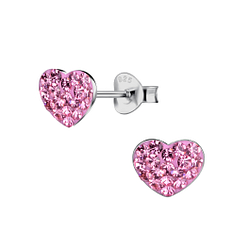 Wholesale Sterling Silver Heart Ear Studs - JD23952