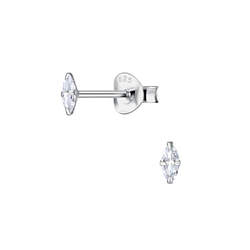 Wholesale 2x4mm Marquise Cubic Zirconia Ear Studs - JD23949