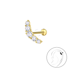 Wholesale Sterling Silver Geometric with Titanium Labret - JD23990 Wholesale Sterling Silver Geometric with Titanium Labret - JD23990