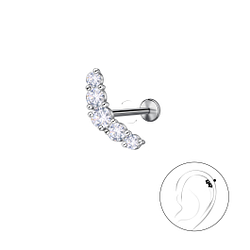 Wholesale Sterling Silver Geometric with Titanium Labret - JD23989 Wholesale Sterling Silver Geometric with Titanium Labret - JD23989