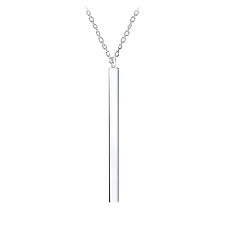Wholesale Sterling Silver Thick Bar Necklace - JD21969