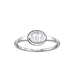 Wholesale Sterling Silver Oval Ring - JD24109 Wholesale Sterling Silver Oval Ring - JD24109