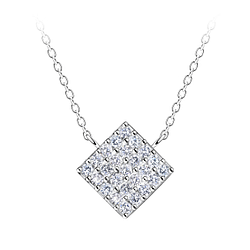 Wholesale Sterling Silver Square Necklace - JD24197 Wholesale Sterling Silver Square Necklace - JD24197