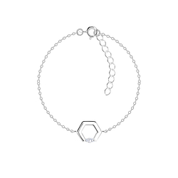 Wholesale Sterling Silver Hexagon Bracelet - JD24131 Wholesale Sterling Silver Hexagon Bracelet - JD24131