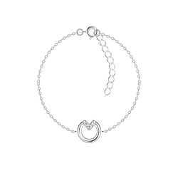 Wholesale Sterling Silver Circle V Bracelet - JD24125 Wholesale Sterling Silver Circle V Bracelet - JD24125