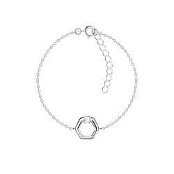 Wholesale Sterling Silver Hexagon Bracelet - JD24130