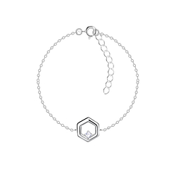 Wholesale Sterling Silver Hexagon Bracelet - JD24133