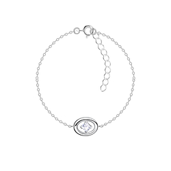 Wholesale Sterling Silver Oval Bracelet - JD24140 Wholesale Sterling Silver Oval Bracelet - JD24140