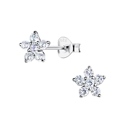 Wholesale Sterling Silver Flower Ear Studs - JD24205