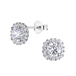Wholesale Sterling Silver Round Ear Studs  - JD24201