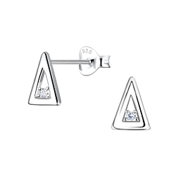 Wholesale Sterling Silver Triangle Ear Studs - JD24089 Wholesale Sterling Silver Triangle Ear Studs - JD24089