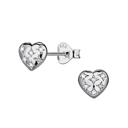 Wholesale Sterling Silver Heart Ear Studs - JD24064