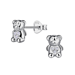 Wholesale Sterling Silver Bear Ear Studs - JD24065 Wholesale Sterling Silver Bear Ear Studs - JD24065