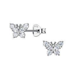 Wholesale Sterling Silver Butterfly Ear Studs - JD24202