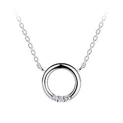 Wholesale Sterling Silver Circle Necklace - JD24165