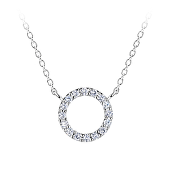 Wholesale Sterling Silver Circle Necklace - JD24166