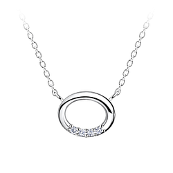 Wholesale Sterling Silver Oval Necklace - JD24170