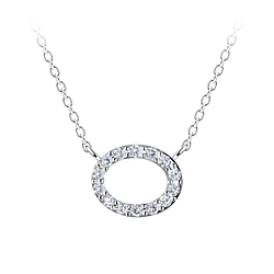 Wholesale Sterling Silver Oval Necklace - JD24171