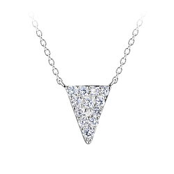 Wholesale Sterling Silver Triangle Necklace - JD24187