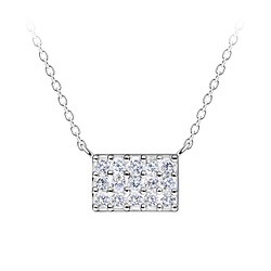 Wholesale Sterling Silver Rectangle Necklace - JD24192