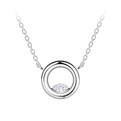 Wholesale Sterling Silver Circle Necklace  - JD24145
