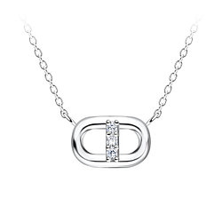 Wholesale Sterling Silver Oval Necklace - JD24148 Wholesale Sterling Silver Oval Necklace - JD24148