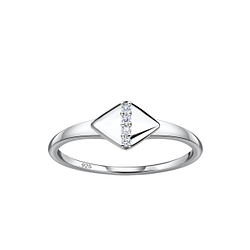 Wholesale Sterling Silver Diamond Shaped Ring - JD24117 Wholesale Sterling Silver Diamond Shaped Ring - JD24117