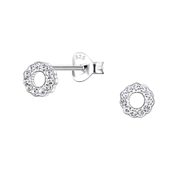 Wholesale Sterling Silver Circle Ear Studs - JD24314