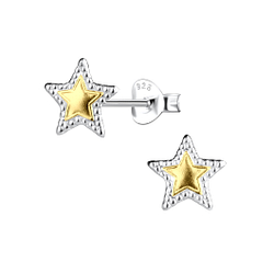 Wholesale Sterling Silver Star Ear Studs - JD24347