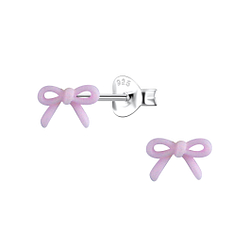 Wholesale Sterling Silver Ear Studs with Resin Bow - JD23752