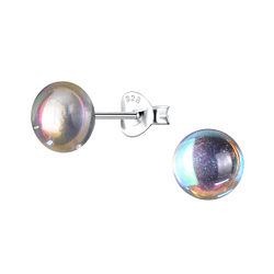 Wholesale Sterling Silver Ear Studs with Resin Round - JD24319