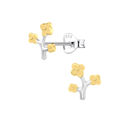 Wholesale Sterling Silver Flower Ear Studs - JD24352
